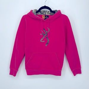 Browning Hot Pink Hoodie with Camo Logo